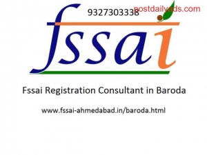 Consultant for FSSAI license registration in Baroda